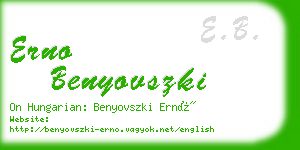 erno benyovszki business card